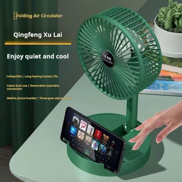 Desktop fan retractable folding small electric fan silent office desktop fan USB fan charging portable - Image 2
