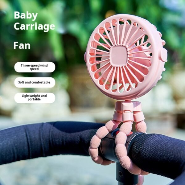 Octopus handheld fan baby stroller dormitory office desktop charging portable mini electric fan gift - Image 2