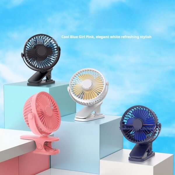 Explosive brushless clip fan mini silent portable dormitory baby stroller USB rechargeable small fan - Image 2