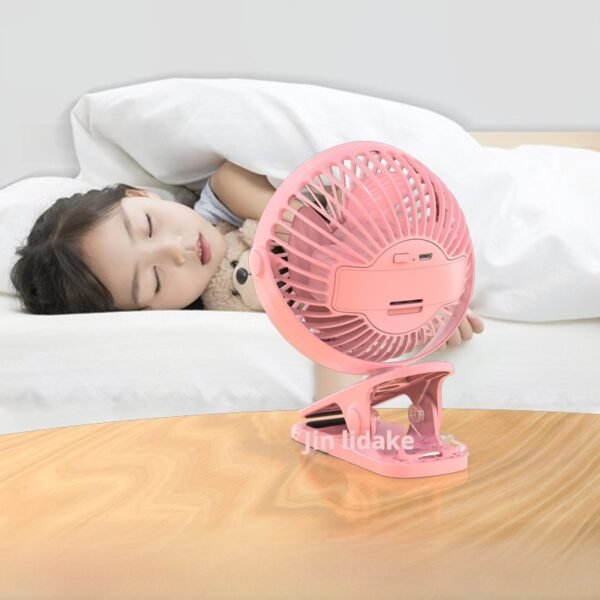 Explosive brushless clip fan mini silent portable dormitory baby stroller USB rechargeable small fan - Image 4
