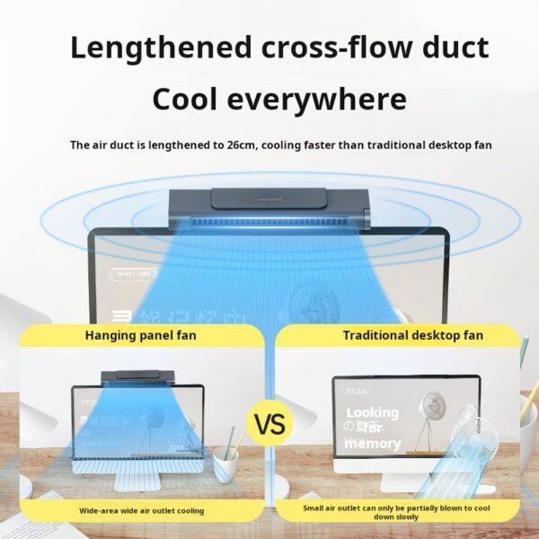 Leaveless charging fan USB office computer clip screen fan Strong hanging screen fan - Image 2