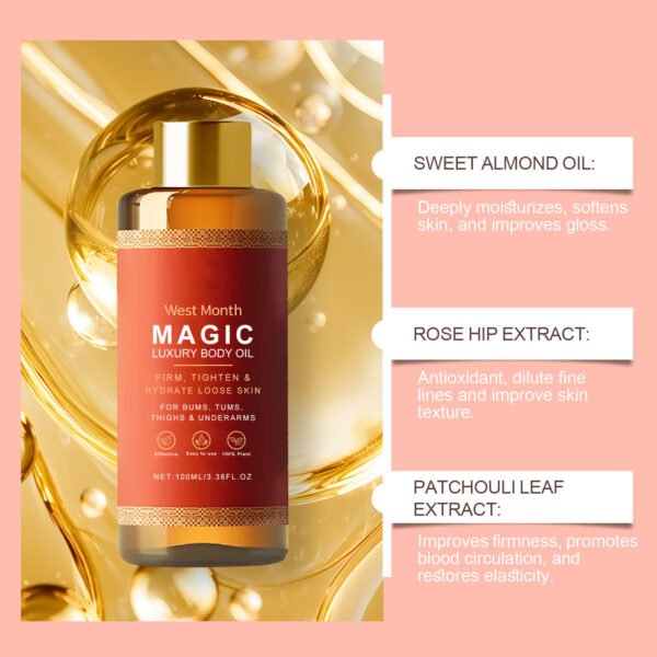 West Month Body moisturizing and nourishing oil. A daily body massage oil that moisturizes, firms, and brightens the skin - Image 9