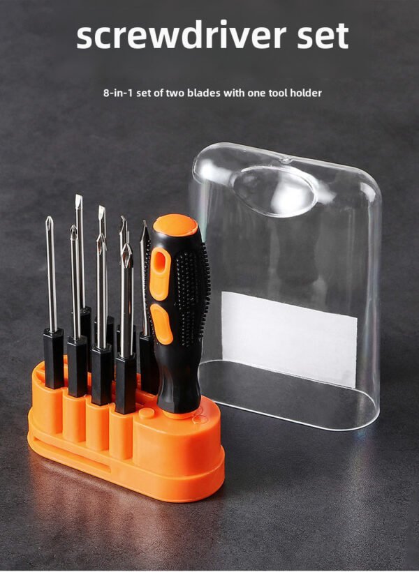 10 piece set of multifunctional household cross screwdriver dual-use straight plum blossom flat mouth screwdriver 9-in-1 combination set - Image 5