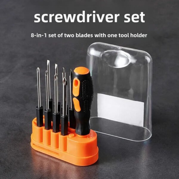 10 piece set of multifunctional household cross screwdriver dual-use straight plum blossom flat mouth screwdriver 9-in-1 combination set - Image 3