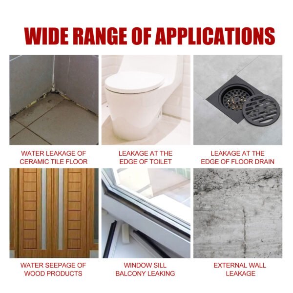 Jue-Fish Transparent leak - filling waterproof glue. Waterproof coating that doesn't require tile removal. Waterproof agent for bathroom and kitchen floor tiles. - Image 10
