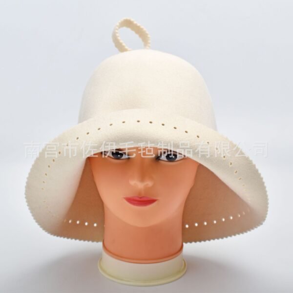 Wool sauna cap natural fine Australian seamless one-piece molded water absorbing sauna cap European style water absorbing cap - Image 4