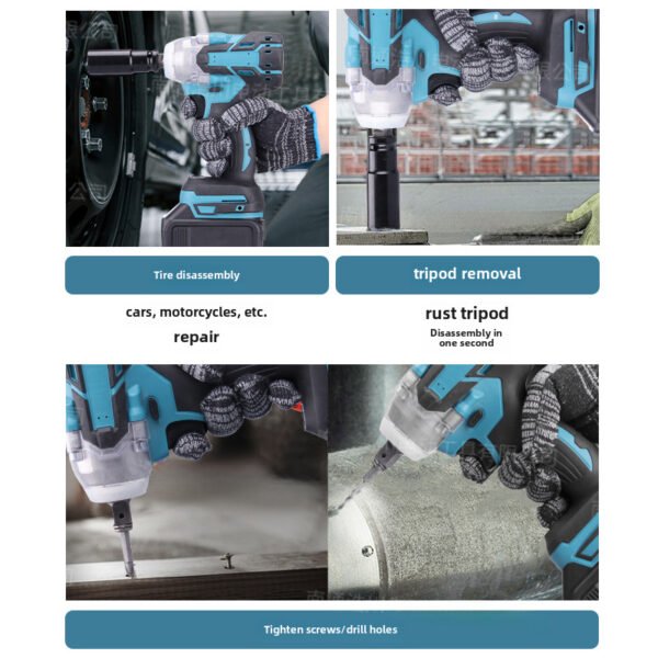 MT brushless electric wrench, high torque frame, worker tire, auto repair, rechargeable impact air cannon, lithium electric wrench - Image 3