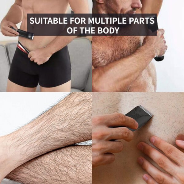 Electric body hair clipper 2-in-1 ceramic men's private hair clipper for armpits, legs, private parts, and whole body hair removal - Image 2