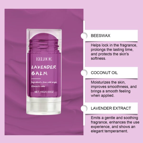 EELHOE Lavender Floral Fragrance Cream Portable Women's Solid Fragrance Cream Fresh Light Fragrance with a lasting scent - Image 7
