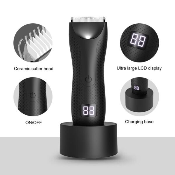 New Body Hair Trimmer, Hair Clipper, Electric Full Body Waterproof Men's Shaver, Private Shaving Device - Image 2