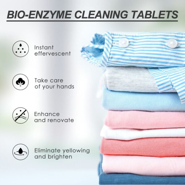 Jaysuing Biological enzyme effervescent tablets. These cleaning tablets are used to clean stubborn yellow stains and coffee stains on clothes. - Image 3