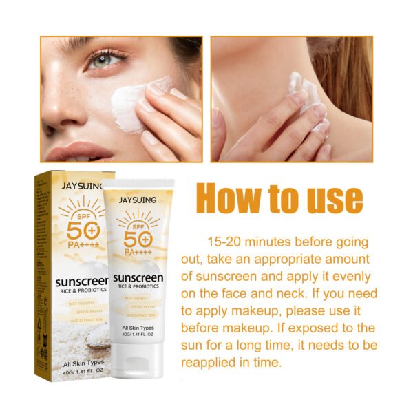 Jaysuing probiotic rice organic protective cream for face, body, outdoor UV protection, non greasy - Image 7