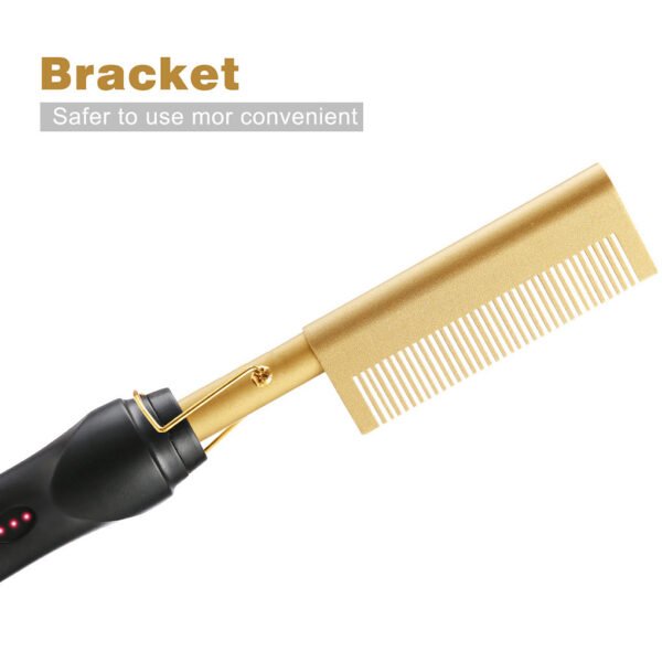 Electric curling hair comb 2-in-1 curling iron, electrical straightening dual-use copper comb, straightening function electric straightening comb - Image 2