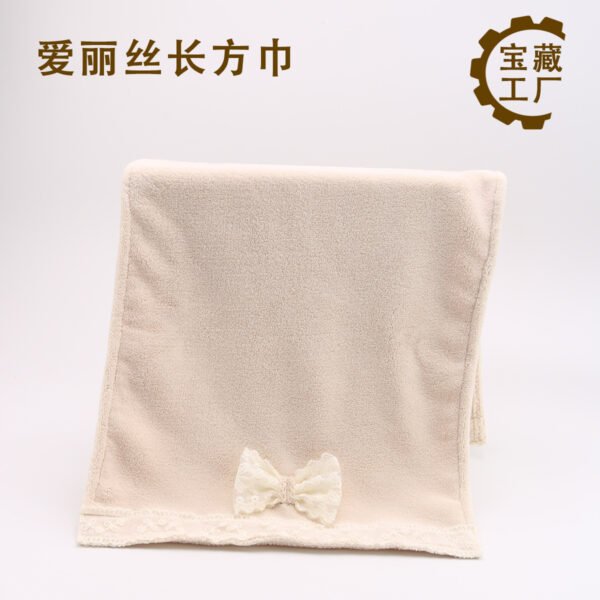 Bow towel, coral fleece, water absorbing, quick drying, no shedding of hair. Household face towel, headscarf wiping