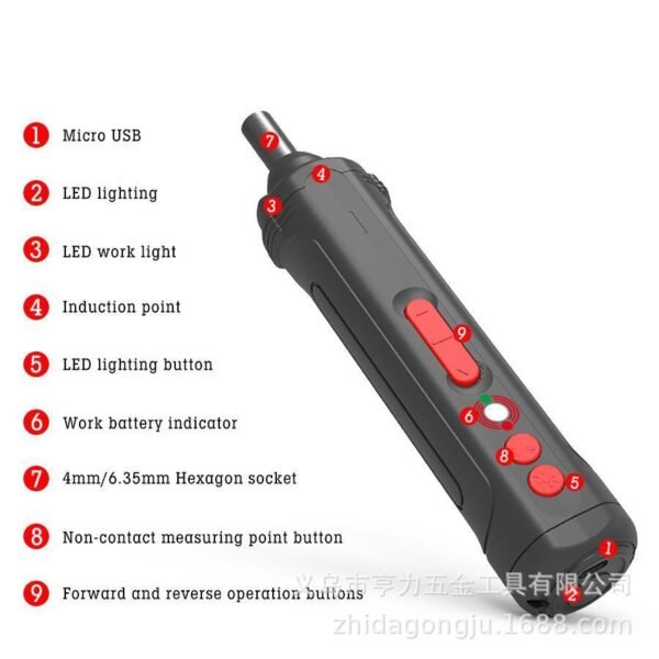 Portable rechargeable lithium battery electric screwdriver and screwdriver set for repairing and screwing tools, packaged with screws - Image 5