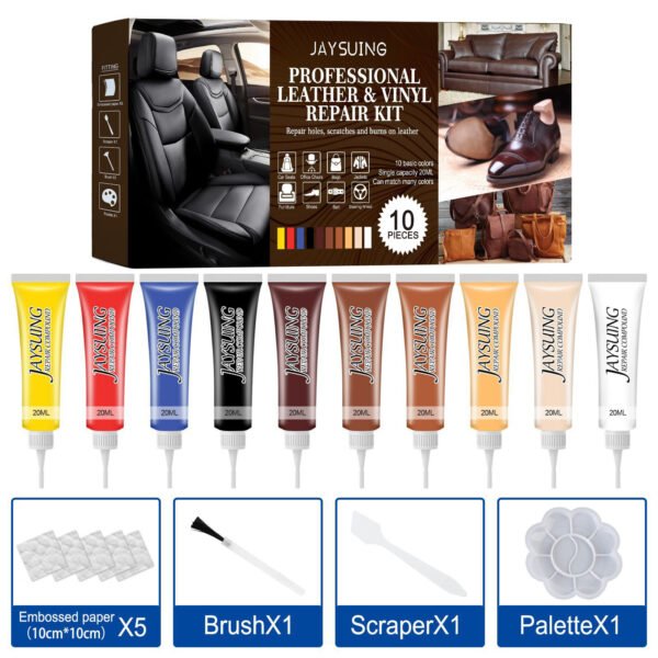 Jaysuing Leather color restoration paste set for car leather care, color restoration of leather bags and shoes, leather renovation of sofas - Image 4