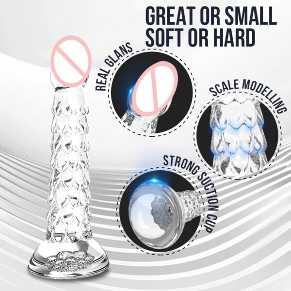 Transparent dragon scale anal plug unisex anal masturbation massager toy suction cup anal plug sm toy - Image 4