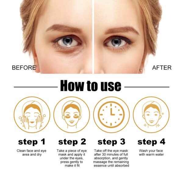 EELHOECollagen gold eye mask. Tighten eye wrinkles. Eye patches for repairing dark circles and eye bags caused by staying up late, making the eyes elastic - Image 8