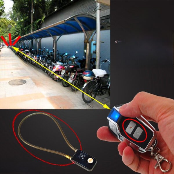 Bicycle electric bike intelligent lock remote control password alarm lock shop office home anti-theft door lock steel wire lock - Image 2