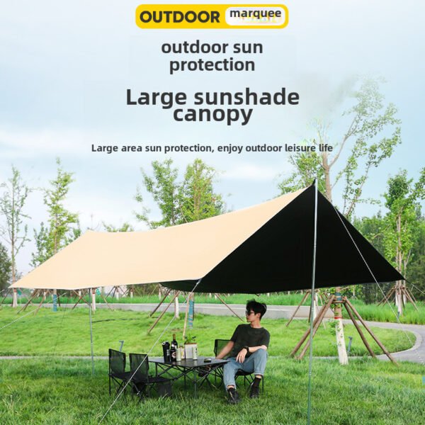 Vinyl canopy tent, outdoor portable large camping equipment, camping picnic sunscreen butterfly awning tent