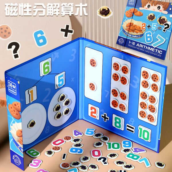 Ten grid array math addition and subtraction teaching aids, magnetic number decomposition, magnetic puzzle, arithmetic counting, enlightenment early education toys - Image 4