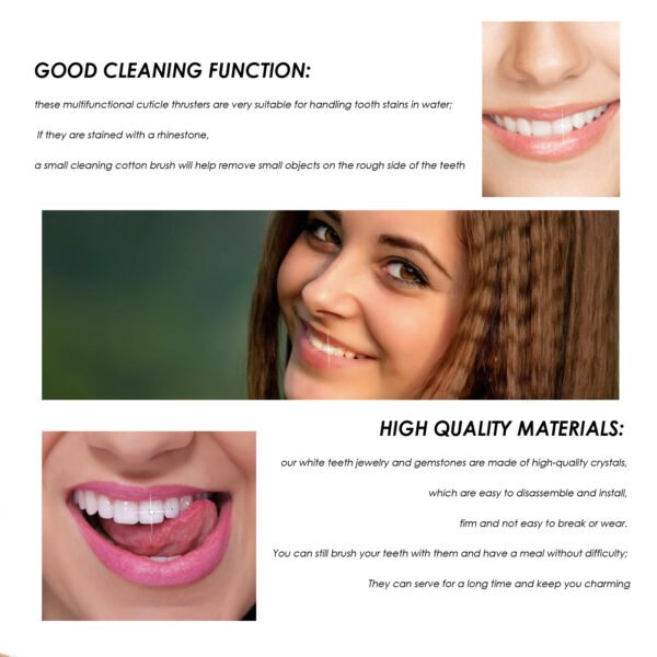 EELHOE Tooth Gem Set White Teeth Easy to Disassemble and Install Jewelry Beautiful, Sturdy, Reliable Diamond - Image 11