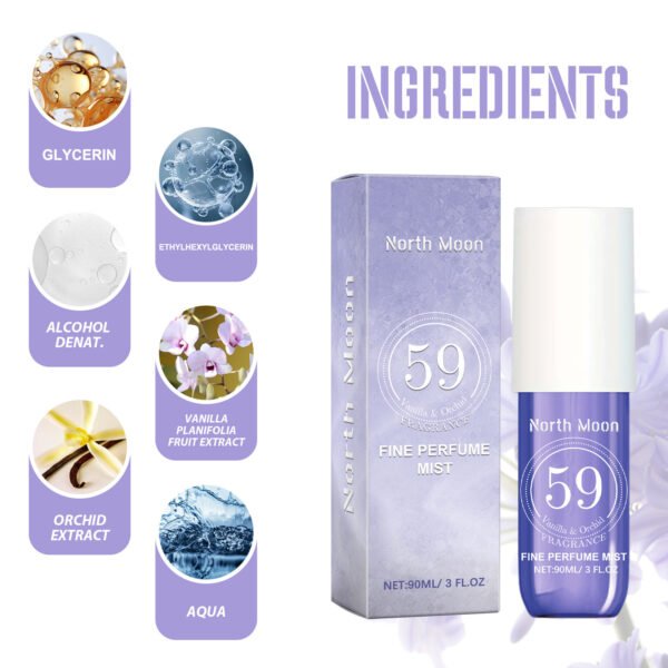 North Moon Vanilla perfume spray. Fresh and natural orchid fragrance, elegant and subtle and long - lasting delicate smell. A perfume for dates - Image 7
