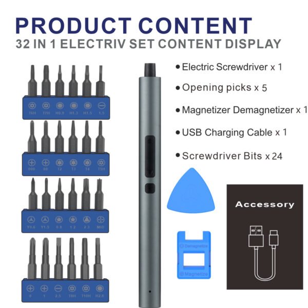 Electric screwdriver set cross-border precision maintenance tool mini electric screwdriver multifunctional disassembly tool - Image 3
