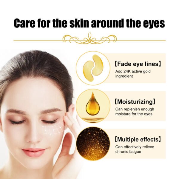 EELHOECollagen gold eye mask. Tighten eye wrinkles. Eye patches for repairing dark circles and eye bags caused by staying up late, making the eyes elastic - Image 5