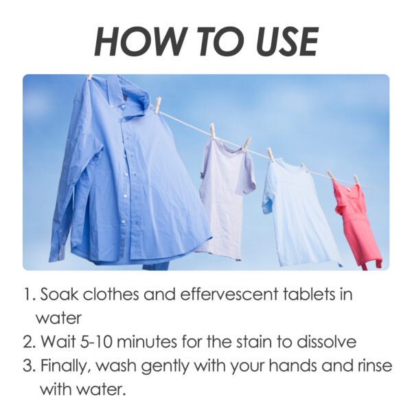 Jaysuing Biological enzyme effervescent tablets. These cleaning tablets are used to clean stubborn yellow stains and coffee stains on clothes. - Image 8