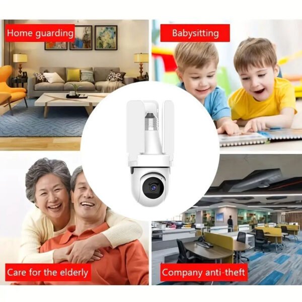 Wireless lamp head monitoring camera 360 degree panoramic intelligent high-definition three leaf fan monitoring camera lamp head - Image 3