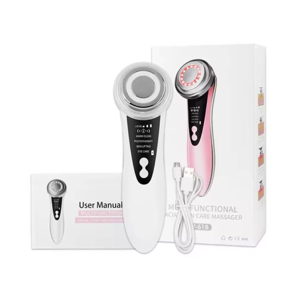 Beauty device, home facial massage device, photon rejuvenation, red and blue light introduction, facial cleansing, lifting, firming and beauty device - Image 5
