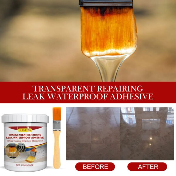 Jue-Fish Transparent leak - filling waterproof glue. Waterproof coating that doesn't require tile removal. Waterproof agent for bathroom and kitchen floor tiles. - Image 4