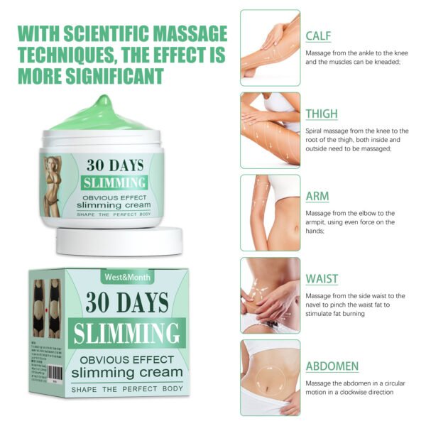 West&Month Body Massage Cream Moisturizing, Moisturizing, Firming, Massage Cream Body Care Softening Skin - Image 4