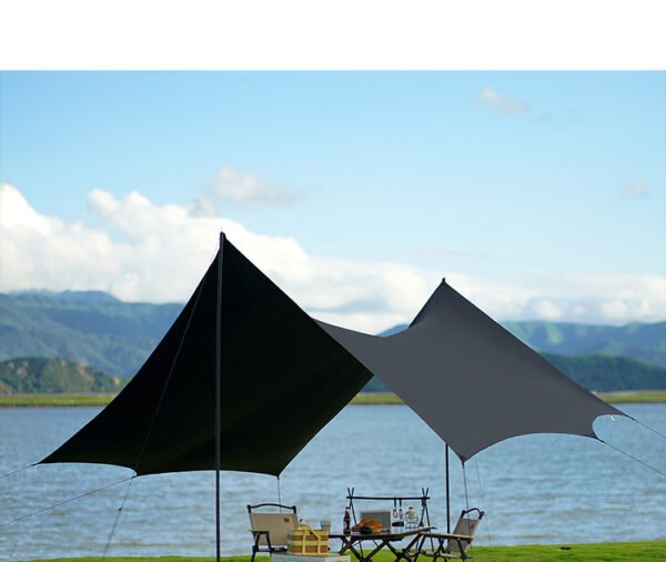Full black vinyl octagonal canopy tent, outdoor camping sunshade, thick curtain sunscreen canopy camping equipment - Image 5