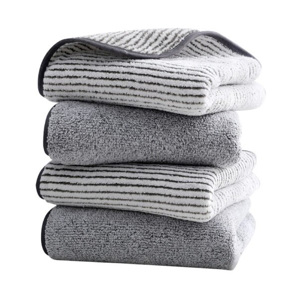 Antibacterial towel made of bamboo charcoal fiber, absorbent for household use, thickened and non shedding, soft coral fleece towel - Image 5