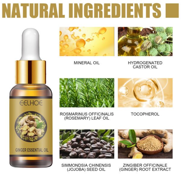 EELHOE Ginger Body Shaping Essential Oil Massage Tightens Belly, Thighs, Muscles, Shapes and Moisturizes Skin Body Beauty Essential Oil - Image 6