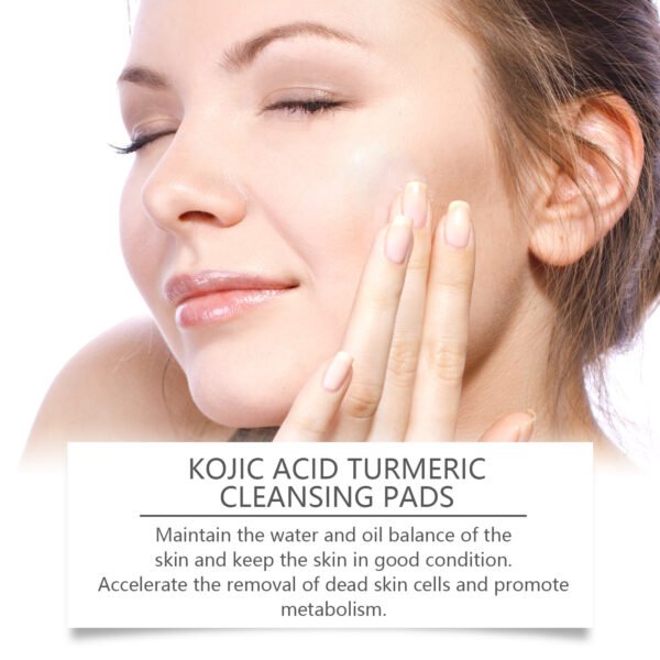 West&Month Turmeric and kojic acid cleansing pads, brightening, cleansing, gently moisturizing, nourishing and caring facial cleansing pads - Image 3