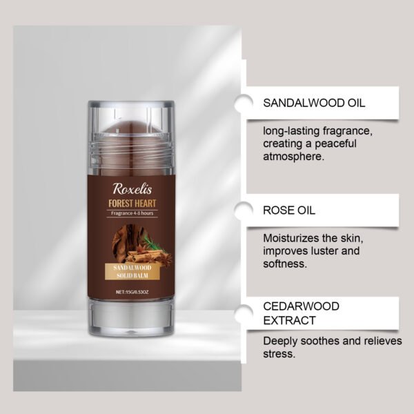 Sandalwood solid perfume balm. Naturally light-scented, fresh and long-lasting. It's perfect for daily use and dates, exuding charming allure. Portable solid perfume balm. - Image 2