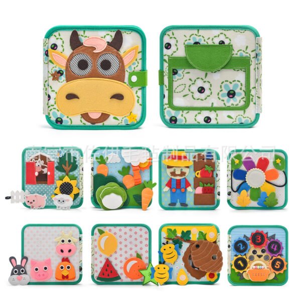 Felt cloth book animal felt early education book baby quiet book farm baby story felt learning book - Image 5