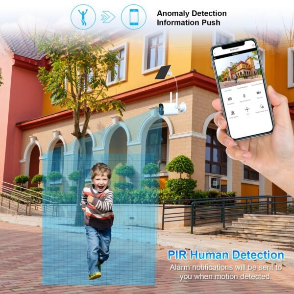 Outdoor solar monitoring camera, low-power waterproof PIR, humanoid detection HD ball machine - Image 2