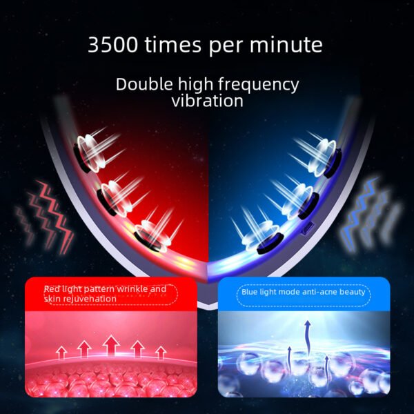 High frequency microcurrent facial slimming device, vibration color light RF beauty device, masseter muscle removal, double chin color light V facial slimming device - Image 3