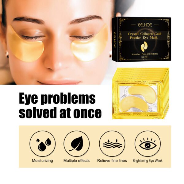 EELHOECollagen gold eye mask. Tighten eye wrinkles. Eye patches for repairing dark circles and eye bags caused by staying up late, making the eyes elastic - Image 10