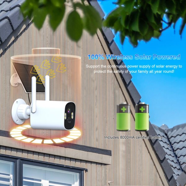 Outdoor solar monitoring camera, low-power waterproof PIR, humanoid detection HD ball machine - Image 3