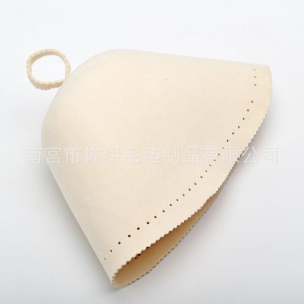 Wool sauna cap natural fine Australian seamless one-piece molded water absorbing sauna cap European style water absorbing cap - Image 3