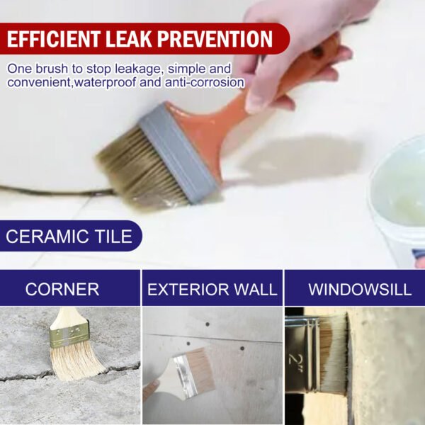 Jue-Fish Transparent leak - filling waterproof glue. Waterproof coating that doesn't require tile removal. Waterproof agent for bathroom and kitchen floor tiles. - Image 3