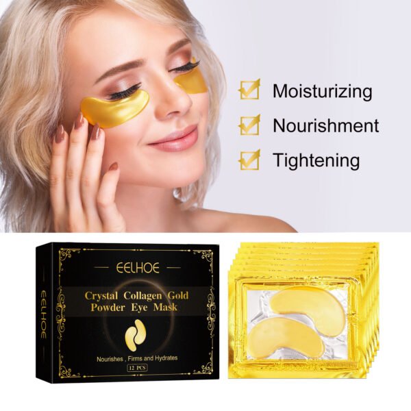 EELHOECollagen gold eye mask. Tighten eye wrinkles. Eye patches for repairing dark circles and eye bags caused by staying up late, making the eyes elastic - Image 2