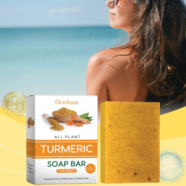 OCEAURA Lemon Turmeric Kojic Acid Soap - Deep-cleansing, Moisturizing, Refreshing and Oil-controlling Body Wash Soap