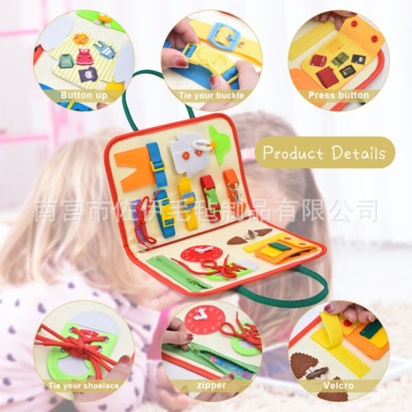 Felt Busy Board Montessori Early Education Board Suitable for 1-4 Year Old Babies Felt Busy Learning Board - Image 2