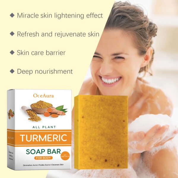 OCEAURA Lemon Turmeric Kojic Acid Soap - Deep-cleansing, Moisturizing, Refreshing and Oil-controlling Body Wash Soap - Image 10
